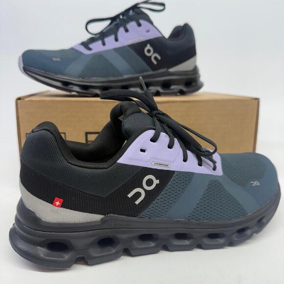 On Cloudrunner Waterproof Men’s Shoes – Black/Purple – Size 8.5 – New - Picture 2 of 4